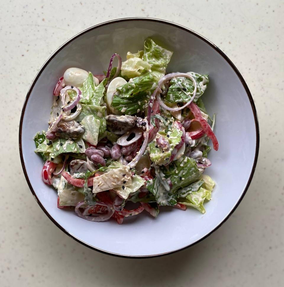 Салат зимовий з печінкою