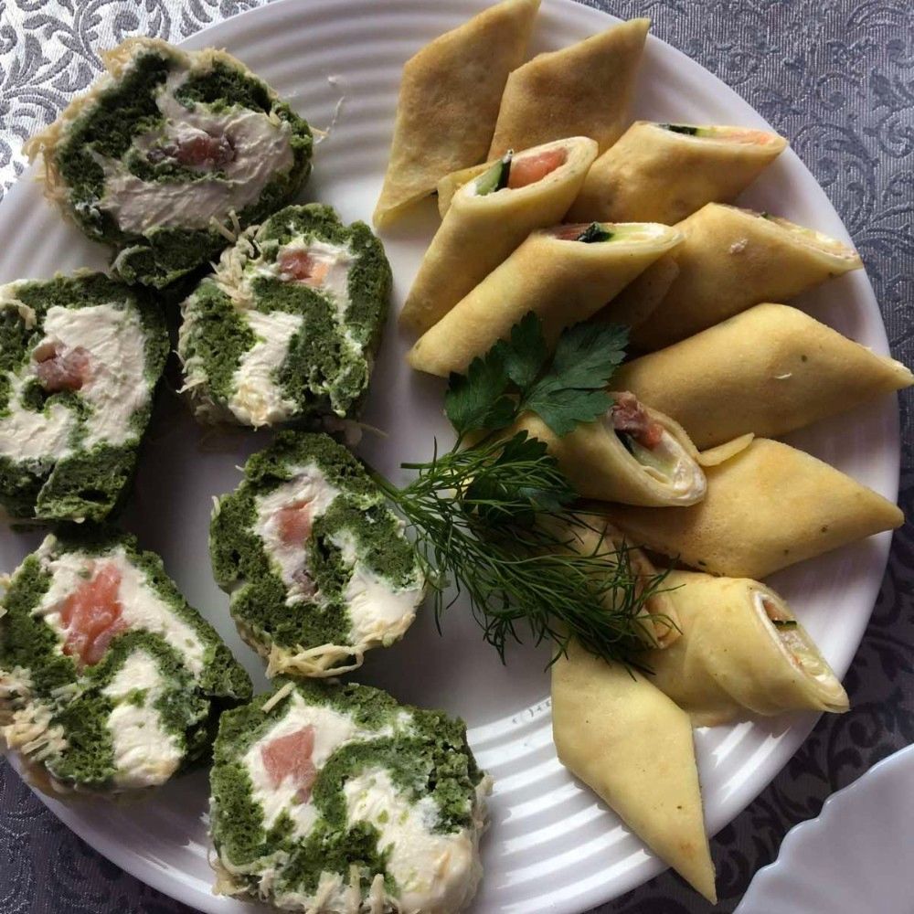 Шпинатний рулет ,млинці